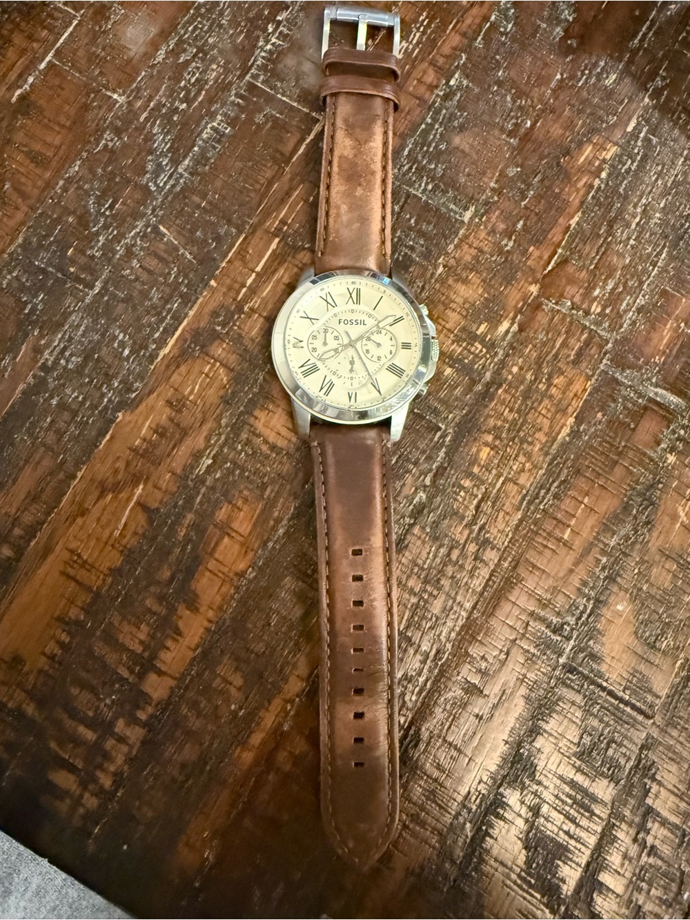 Fossil Grant FS4735 Chronograph Brown Leather Watch